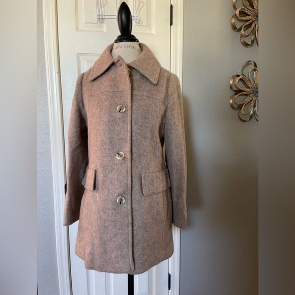 Mackintosh Of New England Vintage Tan Wool Coat Size 10